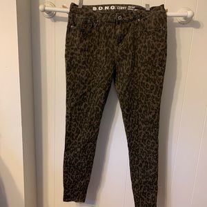 S.O.N.G. Leopard High Rise Skinny Ankle Jeans